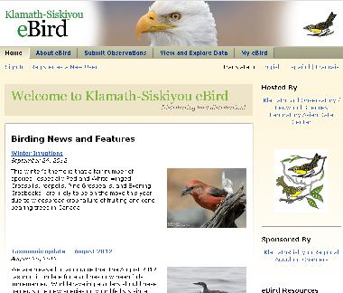 information about birds. Get Online. Type into Your Browser: www.ebird.org/klamath-siskiyou View Homepage.