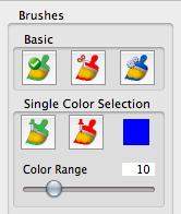 3. Click on the Red Single-Color Selection Brush. This will automatically activate the color picker.