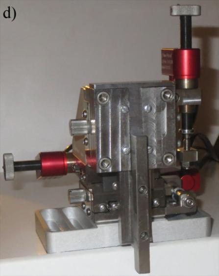 b) Piezoelectric z-scanner mount.