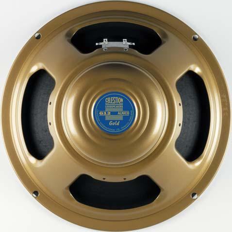 CELESTION GOLD Building on the platform of the Blue, the Gold is a higher-powered, Alnico-magnet speaker that recreates the unmistakable sonic signature of a well played-in original.