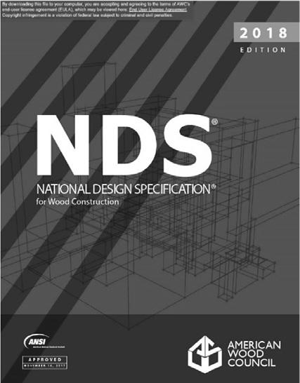 Structures Slide 3/27 National Design Specification for Wood Construction (NDS 2018) Minimum Design