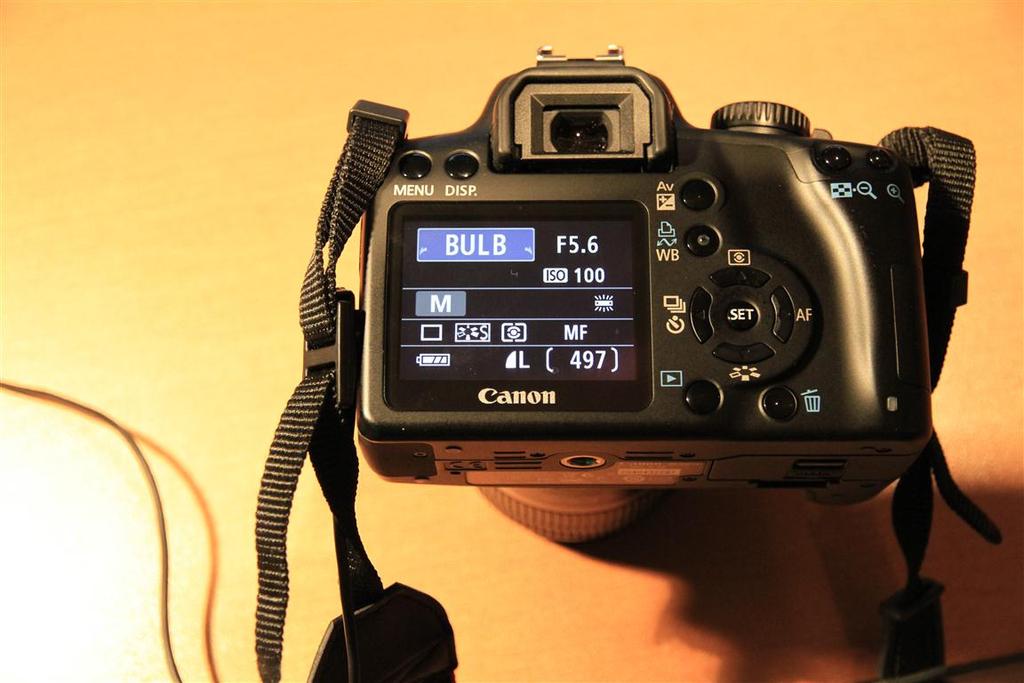 Manually Controlling Exposure Time (Continued): Adjust the exposure time to bulb.
