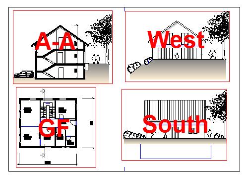 Enter the name building permit and select an A3 landscape format. 3. Add a frame to the plot.