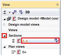 15. In views management select the section A-A.