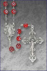 Shamrock bead Rosary Bracelet with enameled Cross and Madonna
