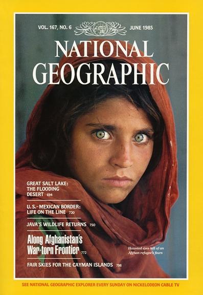 Face recognition Sharbat Gula at age 12 in an Afgan refugee