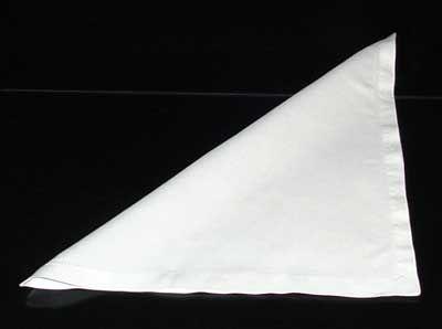 The Pyramid Napkin Fold Fold the napkin in half diagonally