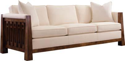 MISSION COLLECTION W88 D38½ H33½ INSIDE: W81 D21 ARM HEIGHT: 27½ SEAT HEIGHT: 20¼ HIGHL A N DS SOFA 89/91-9800-88 Solid