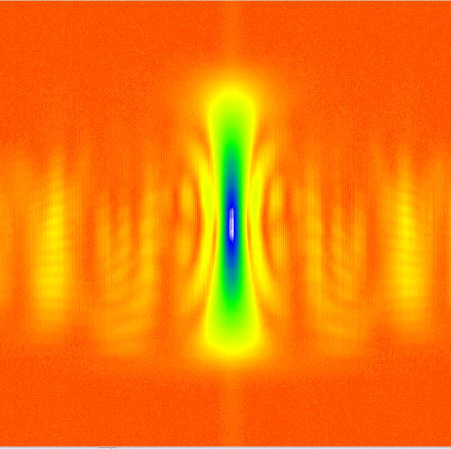 5 ps, vertical axis is optical wavelength, ranging from 771-781 nm.