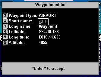 location. Let's create a new waypoint. Press [2].