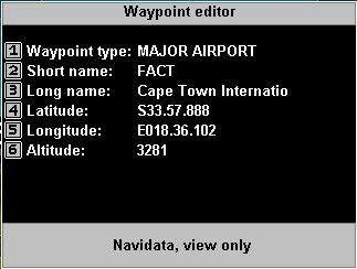 Editing the supplementary waypoint database You can create new waypoints, edit (change) existing