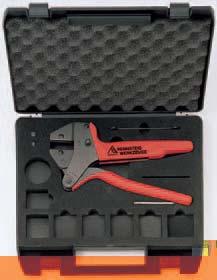 4 985 Crimping tool set of the case: Tool without crimping insert, tempered black finish, Allen key (AF 25 ), spanner (AF 7 ) and 2