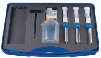 9 314 Emulsion maintenance case For all measurements according to TRGS 11 In stable plastic case, with padded inserts and document compartment with recess for handheld refractometer Case contents: