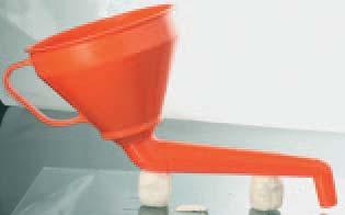 4 22 Funnels without rim, made of polyethylene, oil and acid resistant,