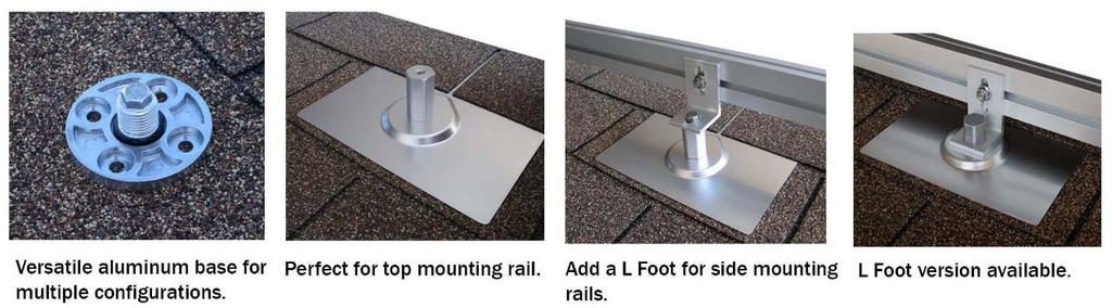 EZ Roof Mount Mounting Options: EZ Roof Mount Kits Direct to Deck attachment (4 hole pattern) Lag