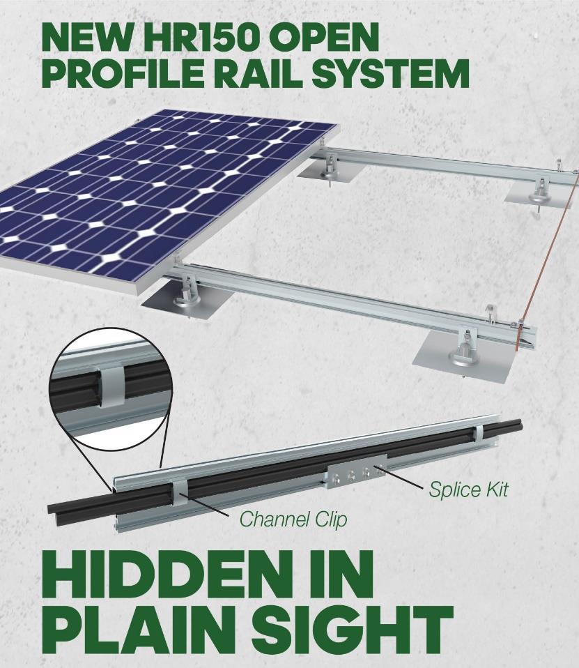HR150 open rail system Easy-snap channel clips Eliminate