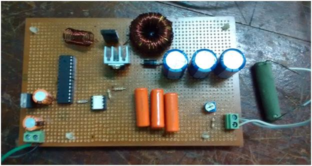 Experimental set up and Results discussions for the proposed High step up regulator A prototype circuit of the closed loop high step-up converter has also been built as shown in Fig.