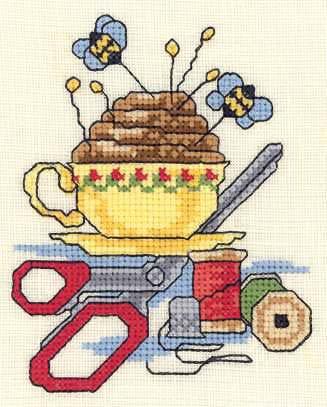 Page 11 Color Stop Thread Sheet Ursula s Sewing Teacup by Ursula Michael #4531 14 ct 92 x 115mm (3.61 x 4.54 ) #4532 16 ct 77 x 96mm (3.01 x 3.78 ) #4533 18 ct 71 x 90mm (2.81 x 3.