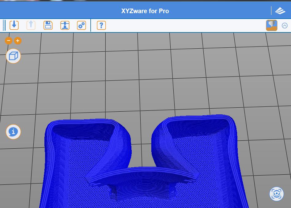 Top Surface After XYZware Pro finishes the infill structure on the top of the print object,