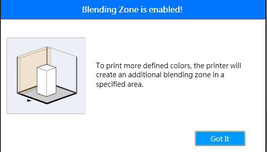 12.5 Blending Zone To print the model in multiple colors at one time, please