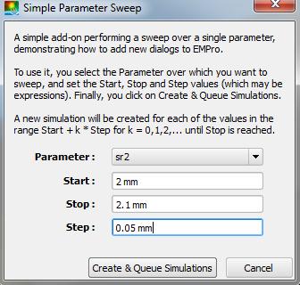 Parametric FEM Sweep Click on Tools->Add-Ons->Simple Parameter Sweep From the pop up window, select