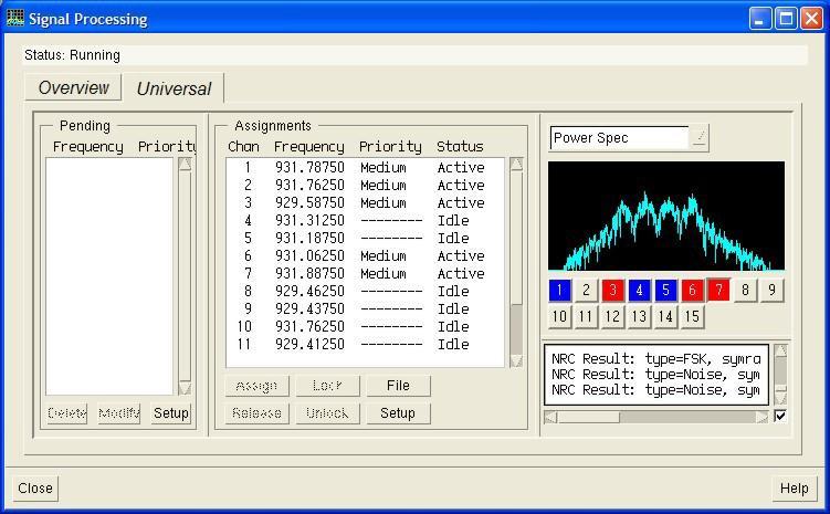 USD Monitor Window To bring up the Signal Processing display, click the Signal Processing icon, or click Search > Signal Processing.