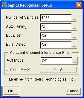When you click a signal in the list above the spectrum display, the spectrum display and the Test Result and Confirmation Criteria status will update to that signal.