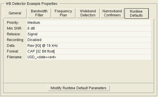 USD Design Window USD Design Window Runtime Defaults Tab The Runtime Defaults tab is where the universal signal developer sets the runtime defaults for each signal detector.
