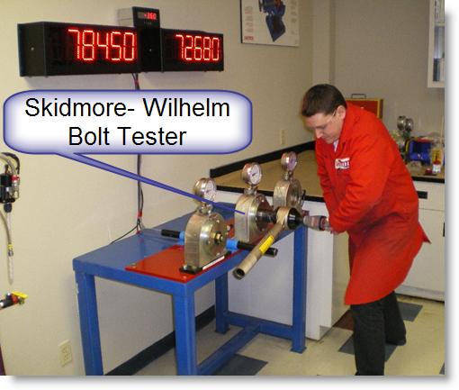 Skidmore-Wilhelm Bolt Tester Pressure measured and