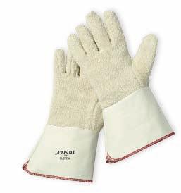 terry welders White Terry/Rubberized Cuff White extra heavyweight terrycloth. Rubberized 5 gauntlet cuff. Heat and flame retardant to 350 F. Ambidextrous.