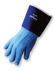 Exposure to sharp-edged sheet steel is constant Welding operations are quicker Terrycloth gloves protect against cuts and abrasion, and are valued particularly for