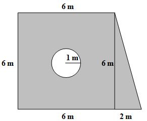 7. The backdrop for your class play is shaped like the figure shown. Which of these is the area of the shaded region? A 42 square meters B 48 square meters C square meters D square meters 8.