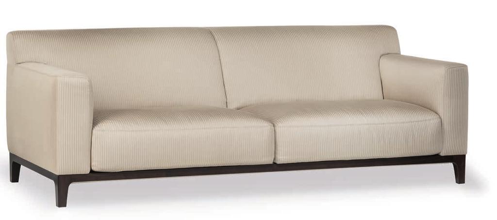 MADISON Madison is a sofa with seats featuring springs in harmonic steel. The cushions of the backrest are integrated in the structure. The base structure with four radiant feet is in solid wood.