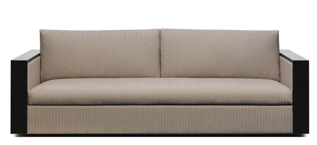 RAPHAEL Two or three-seat sofa whose distinctive feature is the wooden frame around the armrests. Raphael has a high cushion in polyurethane foam that makes the seating particularly comfortable.