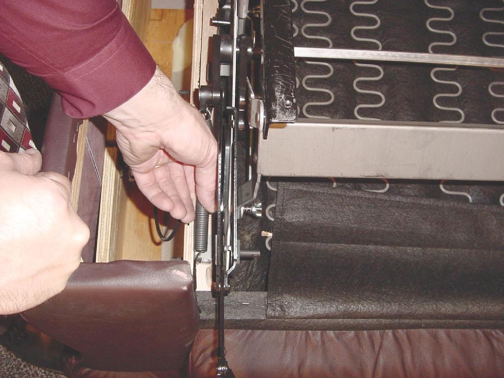 4. If repairing a non chaise style, use the T 25 bit to remove the