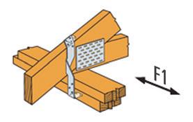 Step 1: Nail three (3) 10d x 1½" nails into the top plates (F1) Step 2: Wrap the strap and nail four (4) 10d x 1½"