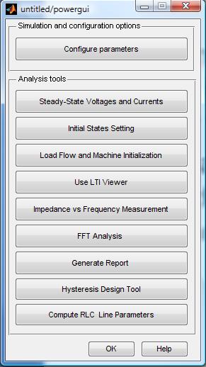 SimPowerSystems Tools for Analysis Very useful analysis tools can be used: Use LTI Viewer (facilitate linear analysis of SimPowerSystems Model with Control System Toolbox) FFT Analysis (easy