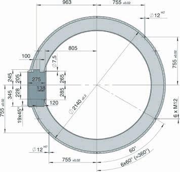 Rotary indexing ring NR NR 2200 Technical data Dial ring inside diameter: Dial ringt outside diameter: Surface of the dial ring: Direction: Cycle rate: Voltage: Weight: Mounting position: Assembly