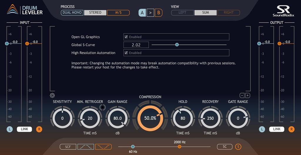 10 Additional Settings Additional settings can be accessed by clicking on the gear-wheel icon on the bottom left-hand side of Drum Leveler s main display window.
