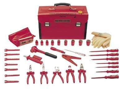 SAFETY 8OO VDE TOOL CASE A case full of safety for working under voltage up to 000 V 800 SAFETY with tool set 85 SAFETY without tool set Description: Extremely stable case made from cowhide, red