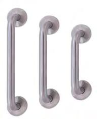 Stainless Steel Pull Handles with Rose Designed for single or double handle applications. Door Thickness Double Handle Application. Fixing screws suit door thickness up to 45mm.