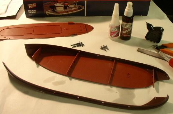 Here s some of the basic kit components these are the hull parts, which is built