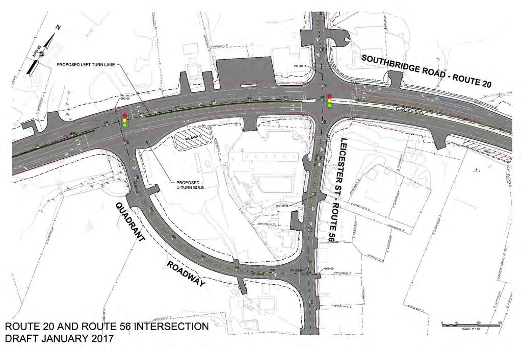Route 56 Intersection Advantages Less ROW and Frontage Impacts along Rte. 20 and Rte.