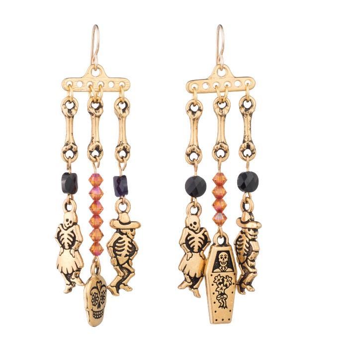 Day of the Dead Chandelier Earrings Beads 5328 10 pcs 4mm Crystal Astral Pink 001 API Beads 5052 4 pcs 6mm Jet 280 1 Sugar Skull Charm TierraCast 94-2320-26 1 Coffin Charm TierraCast 94-2323-26 2
