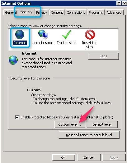 3.6. Modification of Internet Explorer options To avoid problems linked to the HTTPS and to the