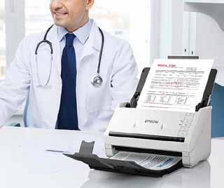 Archiving medical records to the Share scanners among nurses at the reception with Ethernet Scan thick documents such as passports or bundled medical records Scan fragile media such as carbon copy