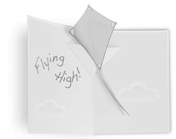 Chapter 6: Making a Pop with Your Pop-up 93 Figure 6-18: The Soar- Away Kite greeting Tools and Materials 1 sheet of thin white card 1 piece of thin colored card, 3 1 /2" x 3" or larger Pencil and