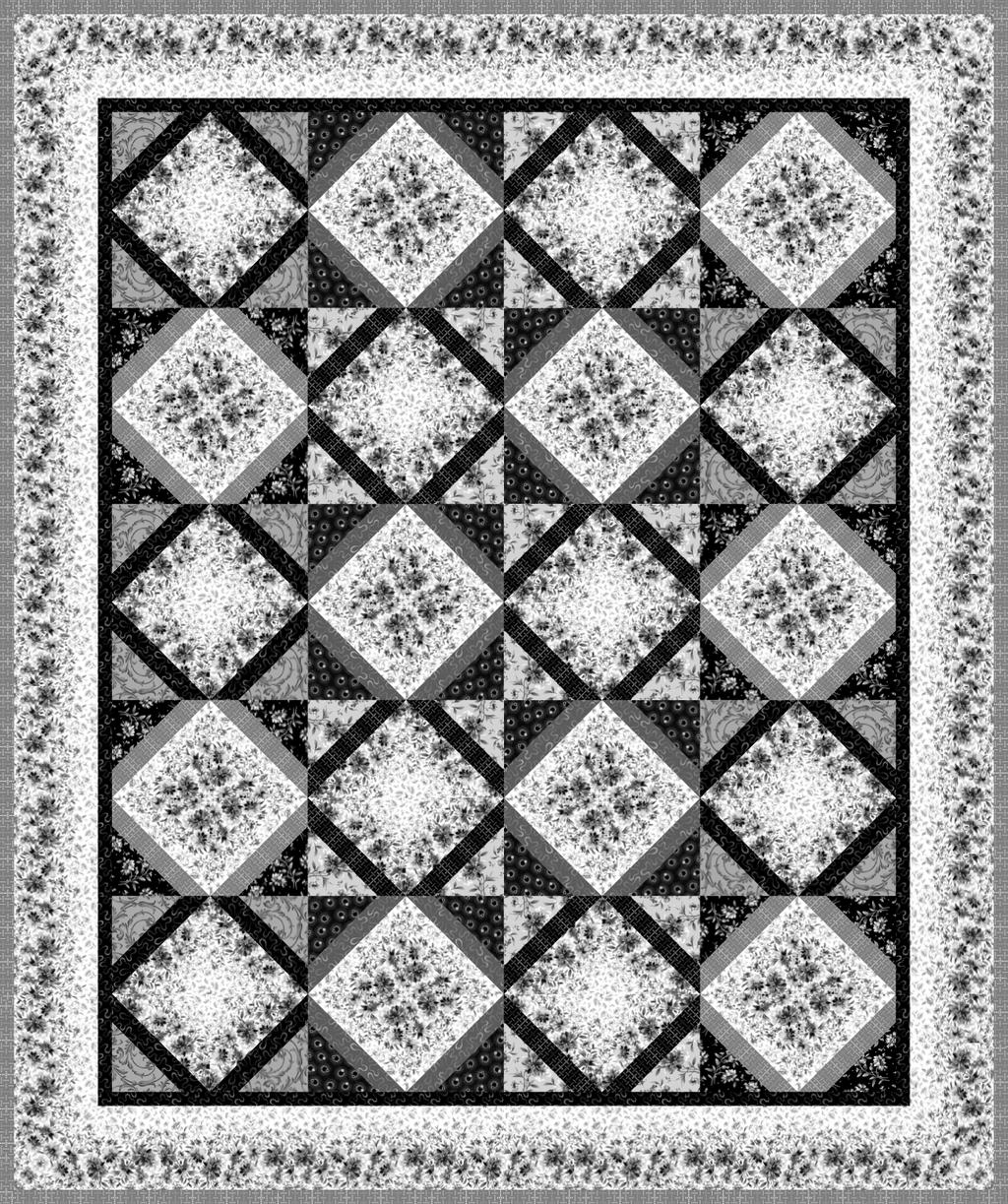83½" x 100" quilt designed by Monique illard