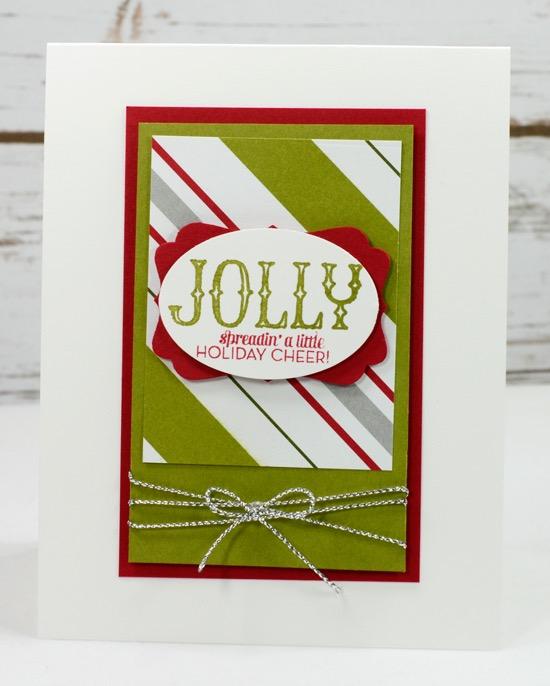 Card Three Thick Whisper White: 11 x 4-1/4 Merry Moments Designer Series Paper: 2-1/4 x 3 Old Olive: 4 x 2-1/2 Real