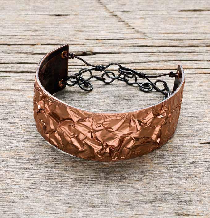 Copper Foil Bracelet Turn a flat sheet of copper into a gorgeous bracelet using copper foil which gives you a beautifully patterned finish different from texturizing.